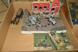 THREE GERMAN WWII THEMED MILITARY VEHICLE DIORAMAS, scratchbuilt and constructed form plastic