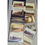 A POSTCARD ALBUM, loosely inserted, collection of cards from Edwardian to mid 20th century showing