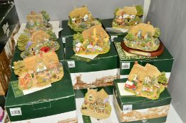 NINE LILLIPUT LANE ANNIVERSARY SCULPTURES (eight boxed, all with deeds), to include 'Watermeadows'