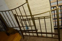 A VICTORIAN BRASS 4' BED FRAME with irons