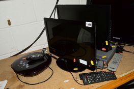 AN ALBA 19' LCD TV (remote), together with an unnamed LCD tv (remote) and a Sony dvd player (remote)