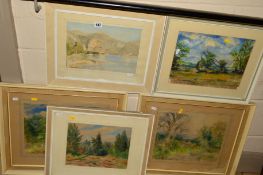 MAJORIE FIRTH (BRITISH 20TH CENTURY), five watercolour paintings to include landscapes, a