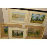 MAJORIE FIRTH (BRITISH 20TH CENTURY), five watercolour paintings to include landscapes, a