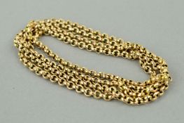 A LATE 20TH CENTURY ROUND HOLLOW BELCHER CHAIN measuring approximately 800mm in length,