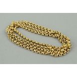 A LATE 20TH CENTURY ROUND HOLLOW BELCHER CHAIN measuring approximately 800mm in length,