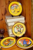 SIX BOXED WEDGWOOD LIMITED EDITION CABINET PLATES, from Distinctly Different Clarice Cliff''s