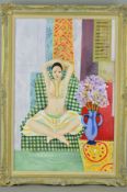 JOHN ANDERSON (BRITISH CONTEMPORARY) 'THE HINDU POSE', an oil on canvas painting in the style of