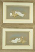 KAY BOYCE (BRITISH, 20TH/21ST CENTURY), 'GOLDEN DREAMS I & II', a pair, pastel studies, signed and