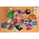 EIGHTEEN GLASS PAPERWEIGHTS, Caithness 'Reflections 94', 'Moonbeam', 'Seadance', 'Mooncrystal', '