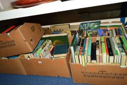 SEVEN BOXES OF BOOKS, subjects to include gardening, cookery and novels etc