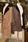 FOUR VARIOUS SUEDE COATS, to include David Conrad jacket, size S, etc (4)