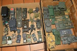 A QUANTITY OF WWII AMERICAN MILITARY VEHICLES, metal and plastic, constructed from kits, assorted