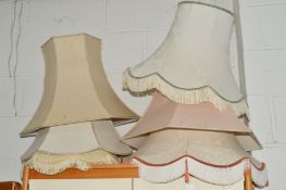 SIX VARIOUS STANDARD LAMP SHADES