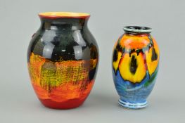 A POOLE POTTERY CLASSIC VASE, 'Gemstones' pattern, approximate height 20cm, together with another