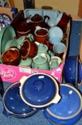 A BOX AND LOOSE DENBY TABLEWARES etc to include tureens, casserole dishes, water jugs and plates