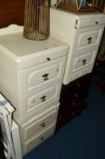 A PAIR OF MODERN BEDSIDE CABINETS, together with two other bedside cabinets (4)