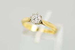 A SINGLE STONE DIAMOND RING set with a brilliant cut diamond, estimated diamond weight 0.20ct,