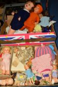 A COLLECTION OF MID 20TH CENTURY COMPOSITION, PLASTIC AND VINYL DOLLS, Rosebud, Roddy, boxed W &