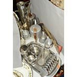 A PARCEL OF OLD HALL STAINLESS STEEL TABLE WARES to include a tall Superavon tapering coffee pot,