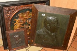 A BRONZE PLAQUE DEPICTING CHARLES CLEMENT, the Admin Director of Nutricia 1898-1940, set into an oak