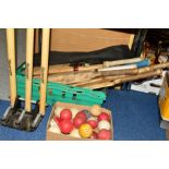 CRICKET EQUIPMENT to include various cricket bats, balls and stumps
