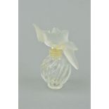 A SMALL LALIQUE SCENT BOTTLE, with pair doves stopper, engraved to base 'Lalique, France',