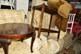 A 20TH CENTURY PAINTED CORNER CHAIR, a Victorian bedroom chair, two various chairs, an occasional