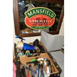 A LARGE ADVERTISING MIRROR 'Mansfield Smooth Creamy Ale', approximate full size 77cm x 107cm,