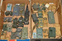 A QUANTITY OF WWII MAINLY BRITISH AND ALLIED MILITARY VEHICLES, metal and plastic, constructed