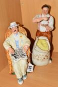 TWO ROYAL DOULTON FIGURES 'Taking Things Easy' HN2680 and 'Farmer' HN3195 (2)