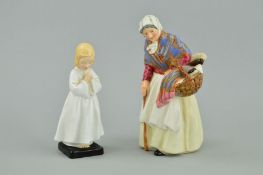 TWO ROYAL DOULTON FIGURES 'Grandma' HN2052 and 'Bedtime' HN1978 (2)