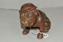 A WWII HITLER'S TERROR BULLDOG, ceramic has some minor damage, paintloss and wear
