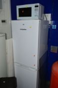 A MONTPELLIER FRIDGE FREEZER, approximate height 169.5cm, together with a panasonic microwave (2)