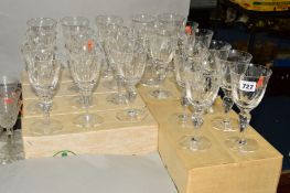 FOUR BOXED STUART CRYSTAL CUT GLASSES, six to a box (one box with only five)