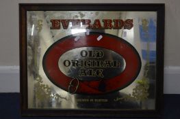 A 20TH CENTURY OAK PUB MIRROR, reading EVERALDS, Old Original Ale, Brewed in Burton