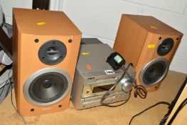 A SONY MINI HI-FI and two speakers (3)
