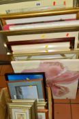 A SMALL QUANTITY OF PICTURES AND PRINTS, etc, to include three large framed classical image prints