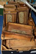 A QUANTITY OF VINTAGE WOODEN BRICK MOULDS