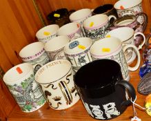 A GROUP OF WEDGWOOD/ROYAL DOULTON COMMEMORATIVE MUGS etc, to include limited edition Richard