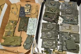 A QUANTITY OF WWII AND LATER AMERICAN AND ALLIED MILITARY VEHICLES, metal and plastic, constructed