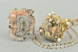 TWO PAIRS OF MICRO CRYSTALLINE QUARTZ PIECES OF JEWELLERY to include a late 20th Century micro