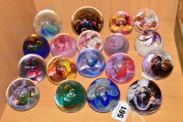EIGHTEEN CAITHNESS PAPERWEIGHTS, to include 'Mooncrystal', 'Twirl', 'Pixie', 'Reflection 93' etc