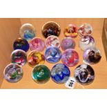 EIGHTEEN CAITHNESS PAPERWEIGHTS, to include 'Mooncrystal', 'Twirl', 'Pixie', 'Reflection 93' etc