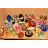 VARIOUS GLASS PAPERWEIGHTS, ONYX EGGS etc (33)