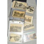 A POSTCARD ALBUM, loosely inserted, collection of cards showing post WWI damage in France