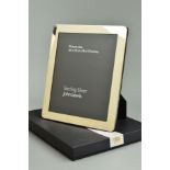 A BOXED JOHN LEWIS STERLING SILVER EASEL BACK, rectangular photograph frame, inner measurements 25cm