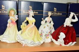 FOUR BOXED ROYAL DOULTON FIGURES, 'Ninette' HN2379, 'Gail' HN2937, 'Diana' HN2468 and 'Katie'