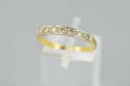 A LATE 20TH CENTURY DIAMOND HALF ETERNITY RING, estimated total diamond weight 0.21ct, ring size