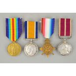 A WWI GEO V MERITORIOUS SERVICE MEDAL AND 1914-15 STAR TRIO OF MEDALS, named to T3-028770 Dvr A A