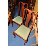 A SET OF FOUR MAHOGANY SPLAT BACK CHAIRS